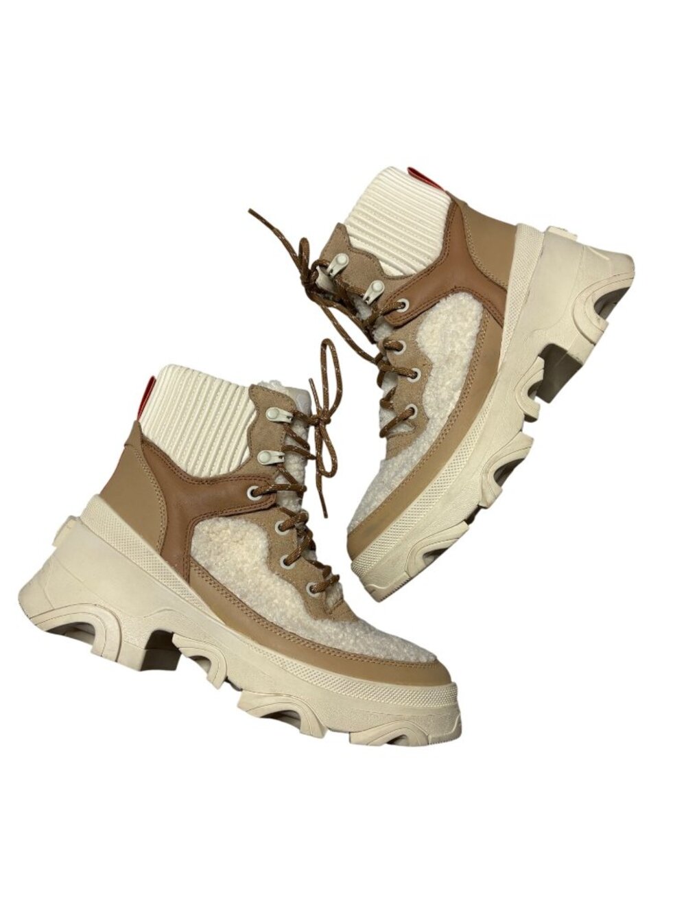 Sorel Women's Brex Waterproof Boot Cozy Lace Brown Cream and Tan-sz 8